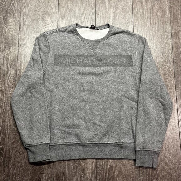 Michael‎ Kors Grey Sweatshirts Women's Large Designer Spell Out - Picture 1 of 8